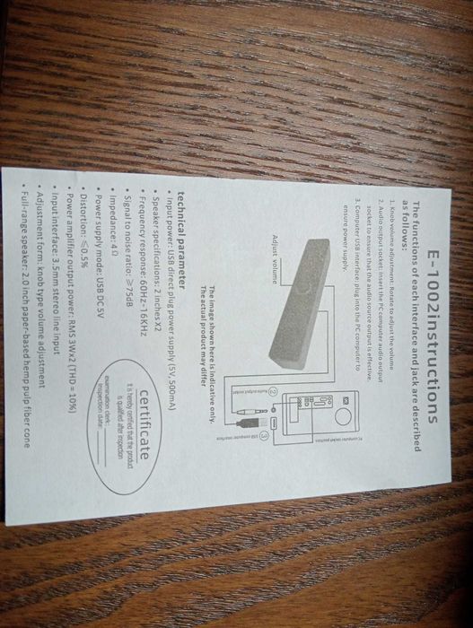 Soundbar PC Desktop YSD E-1002 – Som Estéreo USB (Preto)