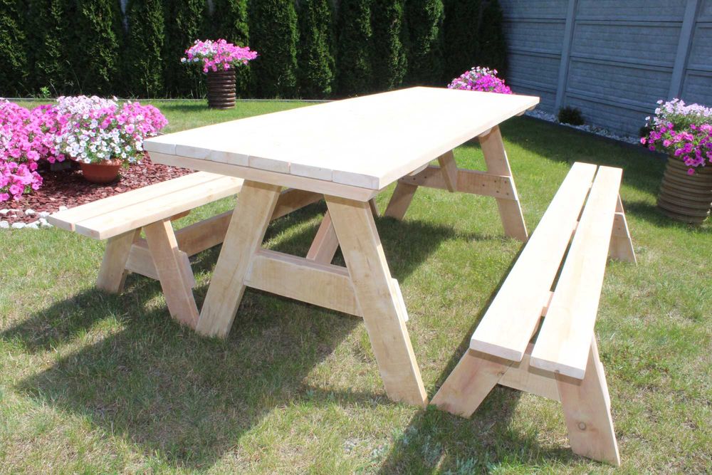 STÓŁ Ogrodowy 220cm + ŁAWKI  ~~OLCHA~~