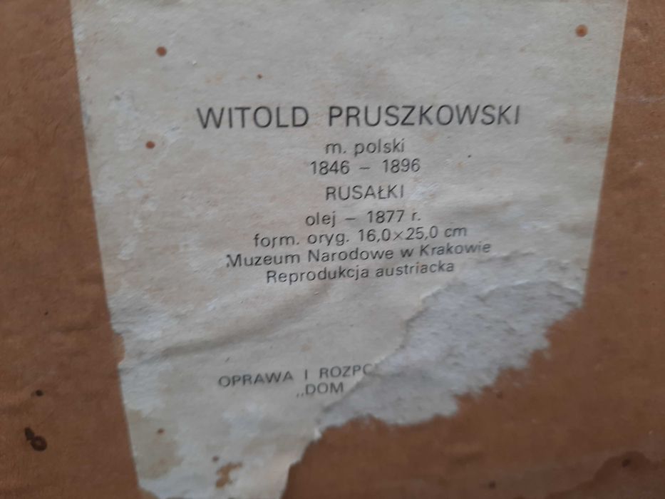 Obraz  malowidło Rusałki Witold Pruszkowski (1846-1896) unikat zabytek