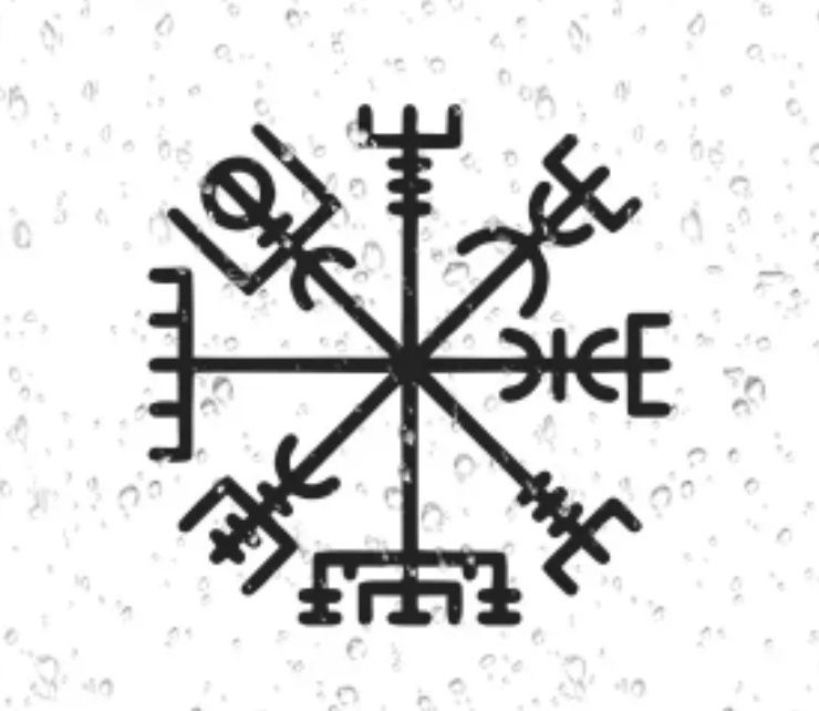 VEGVISIR - kompas - 13cm - naklejka na auto KAMPER ścianę laptop
