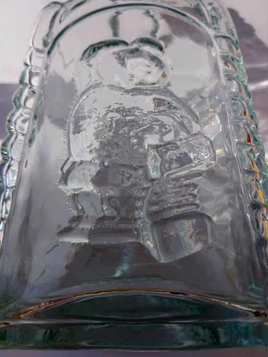 Штоф графин фігурна пляшка Церковка з танцюючим ведмедиком скло рельєф