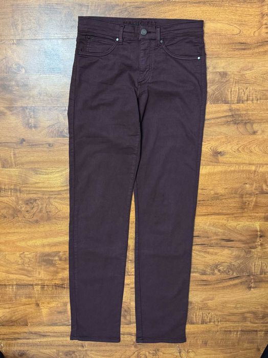 Szerokie straight fioletowe stretch spodnie jeansowe Cero Etage 38 M
