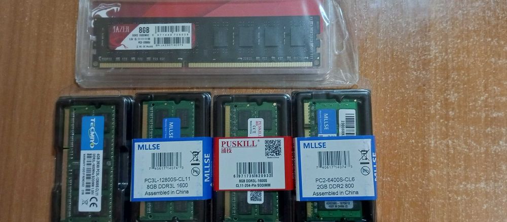 Оперативная память.   DDR3L 8GB ;4GB ; DDR3   ; DDR2 ;DDR4 8GB;