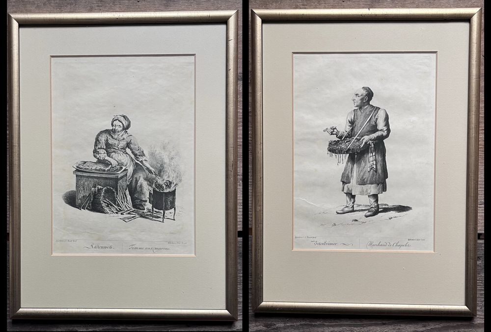 Miedzioryt „Kobieta z kasztanami” Johann Christian Brand