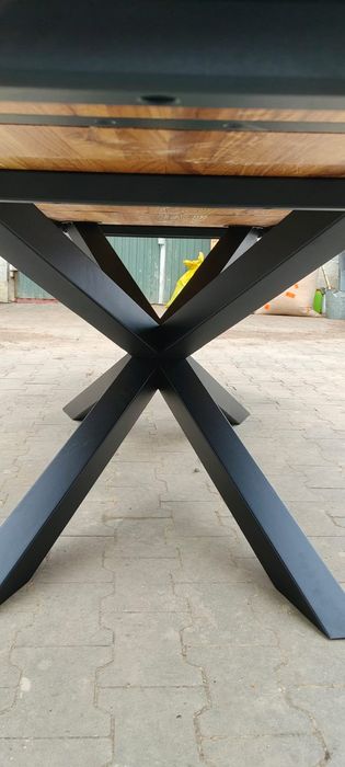 Stół debowy indriustralny pająk blat drewniany klejonka