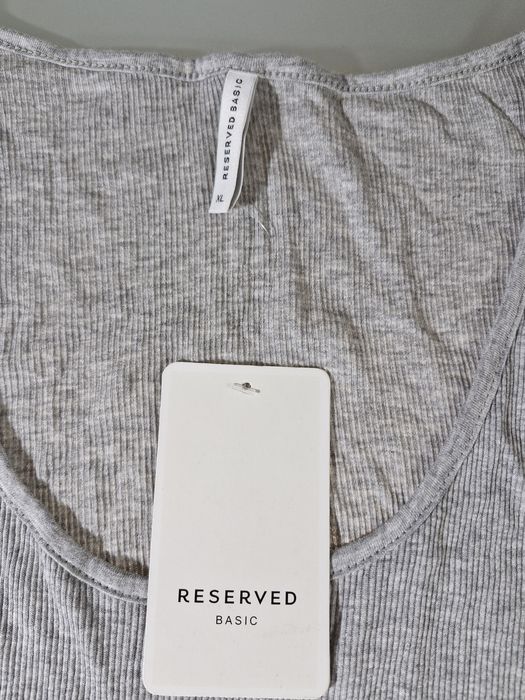 Reserved Basic Szara Podkoszulka Damska Nowa Bawełniana Rozmiar XL