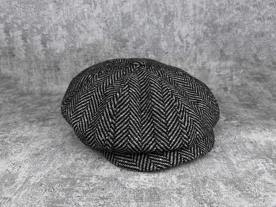 KASZKIET wełniany jodełka tweed czapka bakerboy PEAKY BLINDERS