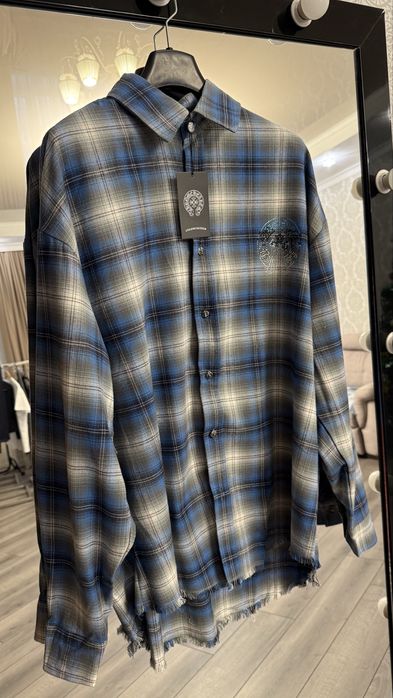 Рубашка в клетку chrome hearts