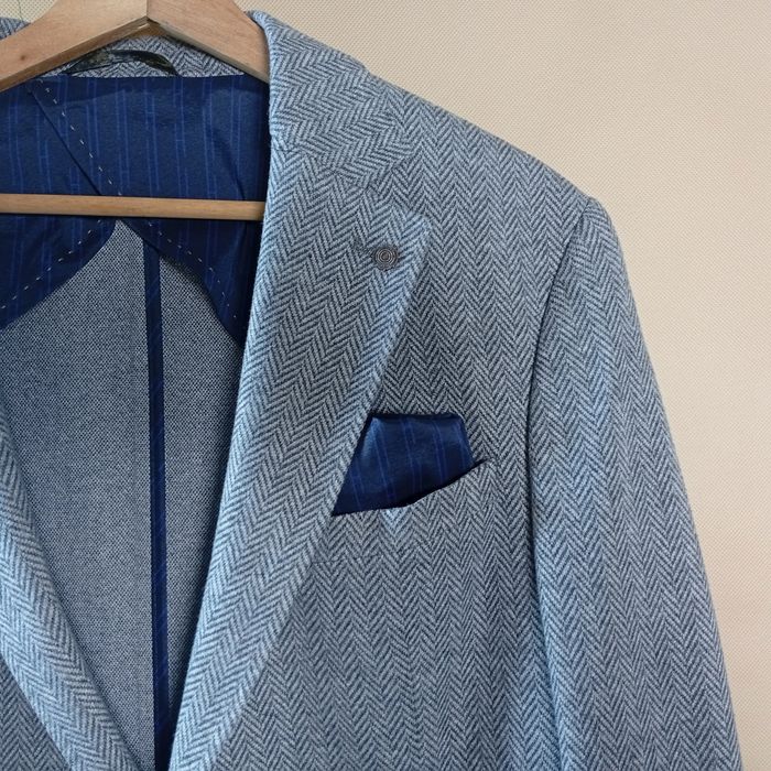 DANIEL HECHTER DH-XTENSION Męska Marynarka Szara Wzór Herringbone 60%