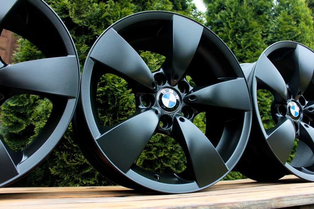 5x120 17 cali BMW 5 E60 7,5x17 ET20 jak nowe Oryginał BMW czarne Czarny MAT