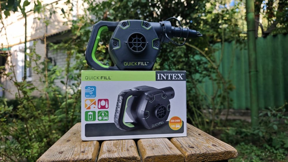 Портативный электрический аккумуляторный насос Intex компрессор помпа