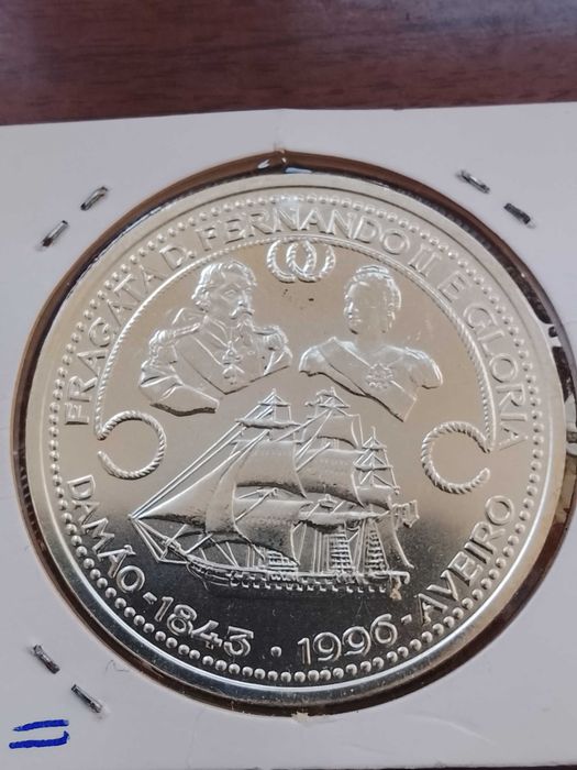 Moeda de 1000 escudos de 1996-Fragata D. Fernando II e Glória, em Prata