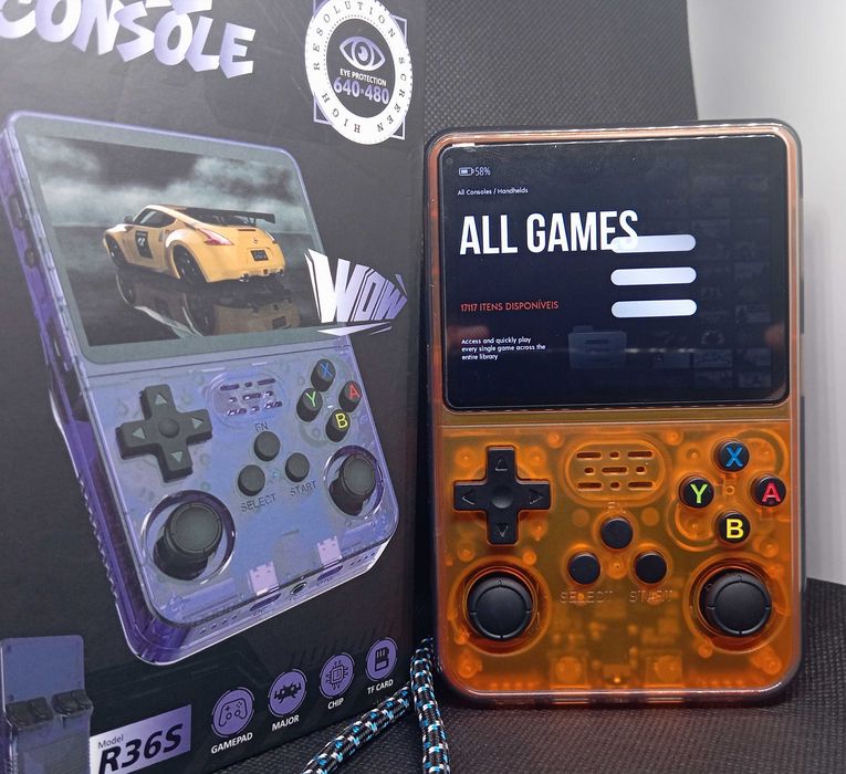 R36S Retro Console COMO NOVA + Capa + Película + Caixa Completa