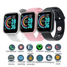 Smartwatch Y68 inteligentny zegarek koperta srebrna menu j. polski