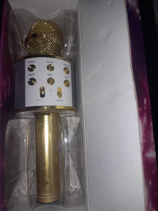 Karaokê Microfhone FW3C Dourado