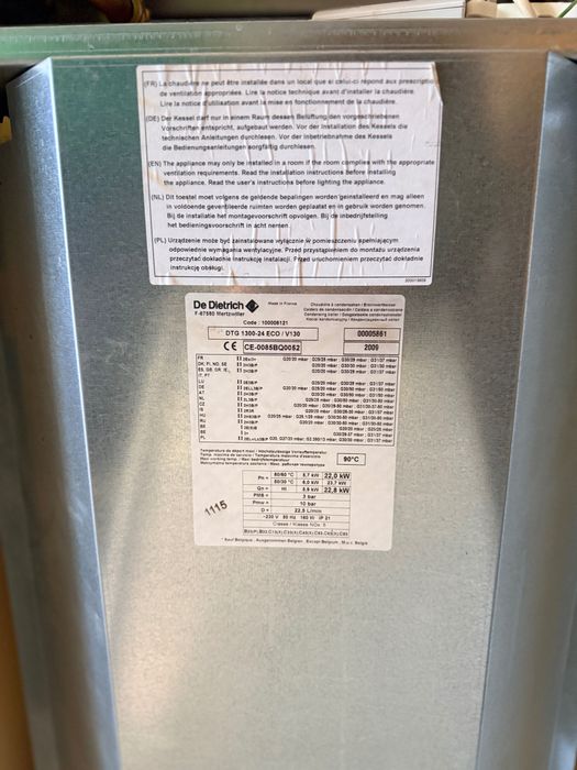 piec kocioł gazowy dwufunkcyjny De Dietrich stojący kondensacyjny 24kw