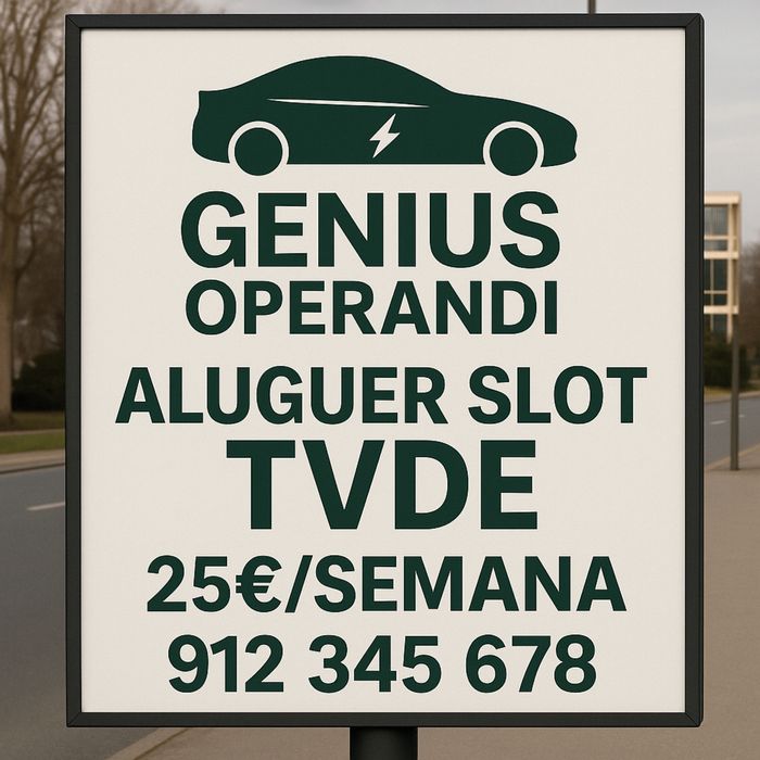 Aluguer slots TVDE 25€/SEMANA UBER/BOLT