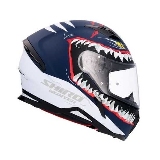 Kask Shiro Helmets Full Face Hunter Shark matowy granat cer. ECE i DOT