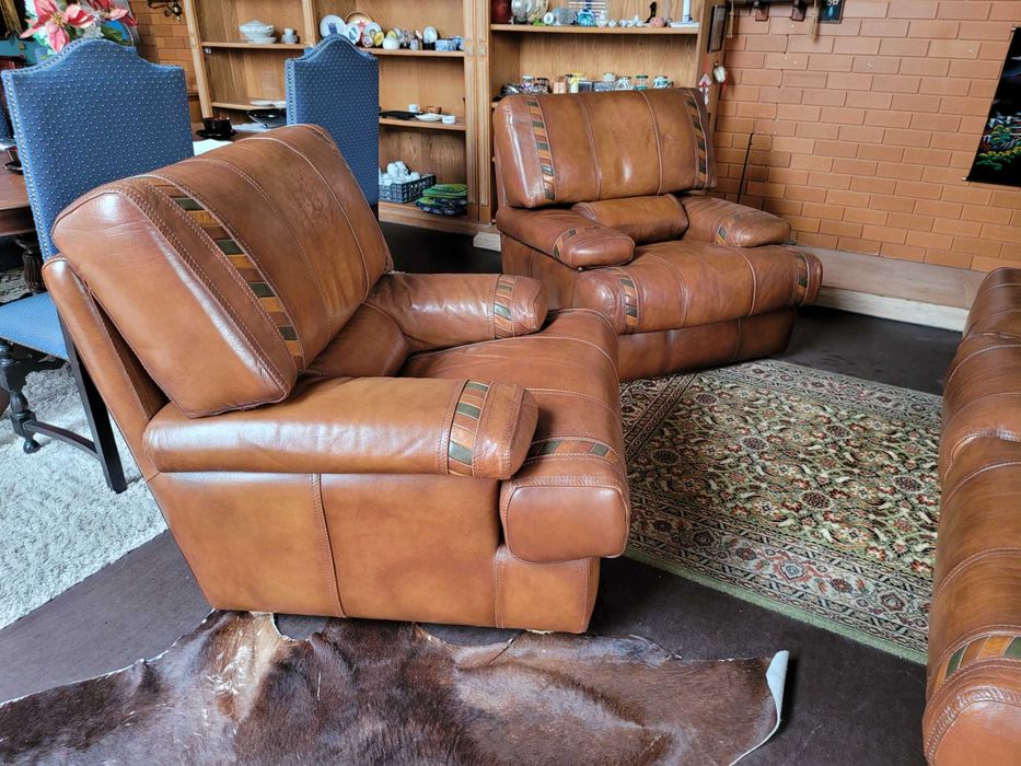 Sofás individuais em pele de búfalo - óptimo estado e qualidade