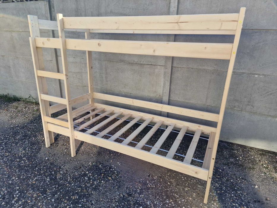 Łóżko piętrowe drewniane solidne pracownicze domowe 90x200cm