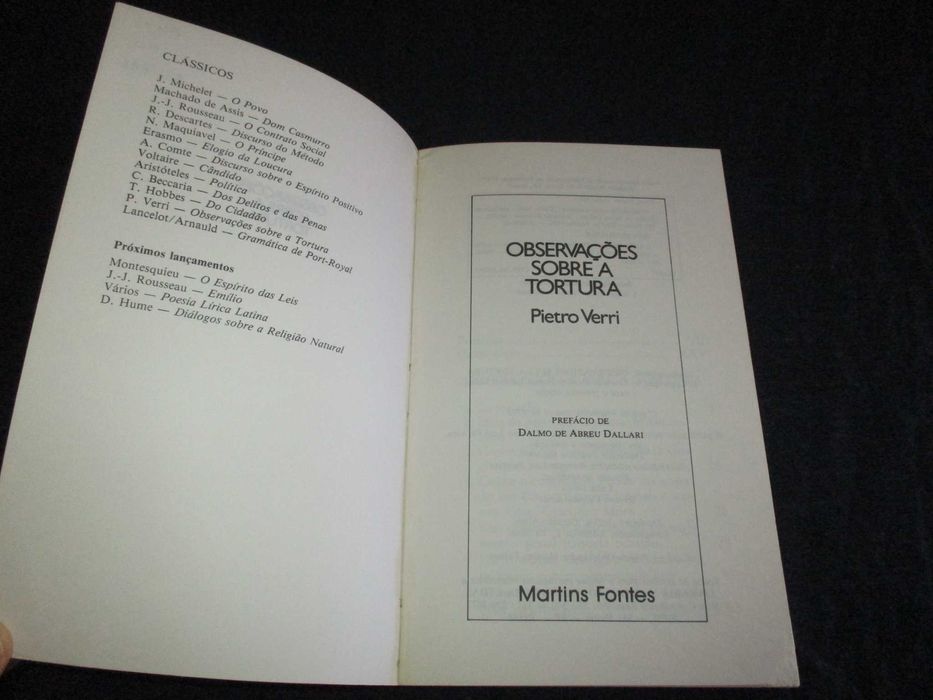 Livro Observações sobre a Tortura Pietro Verri