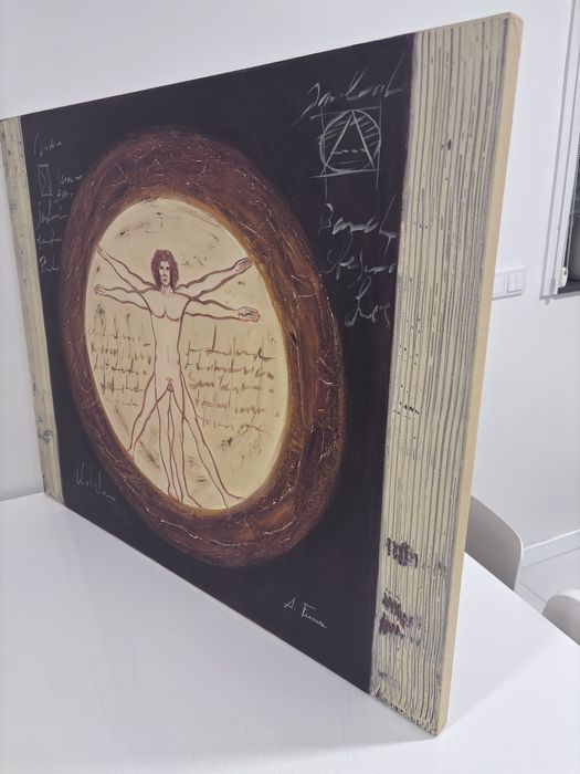 Quadro decorativo – estilo Homem de Vitrúvio 90x90 cm