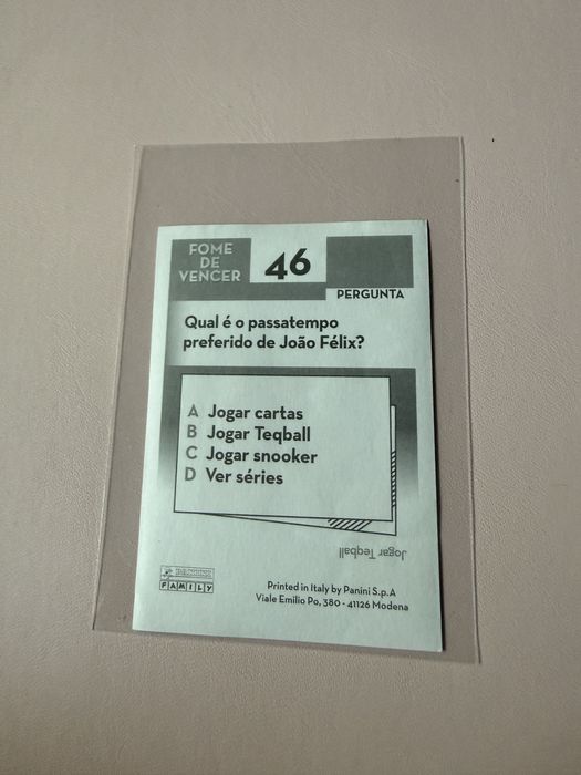 Cromo João Félix – Fome de Vencer Panini Continente