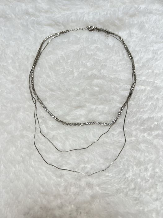 Naszyjnik delikatny łańcuszek łańcuch cyrkonie minimalizm classy 13