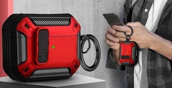 Etui AirPods Pro case obudowa na słuchawki bezprzewodowe Czerwony