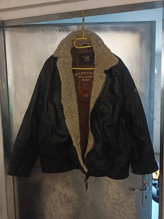 Kurtka skórzana lotnicza Milestone prawdziwa skóra