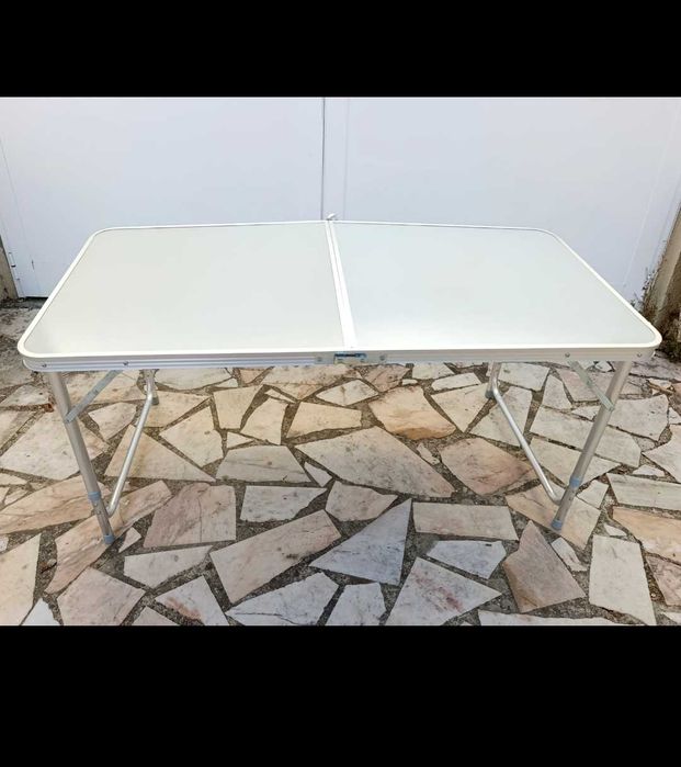 Mesa de Campismo/Pátio/Feiras, dobrável ajustável 120x60 cm