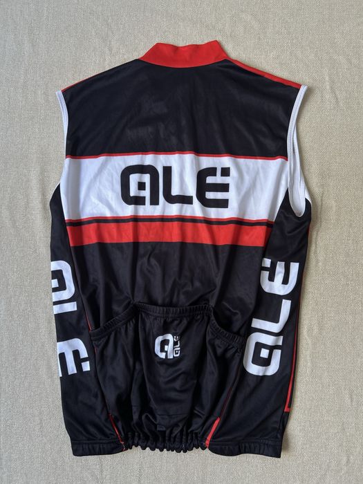 Camisola de Ciclismo Alé Sem Mangas Homem Preta e Vermelha