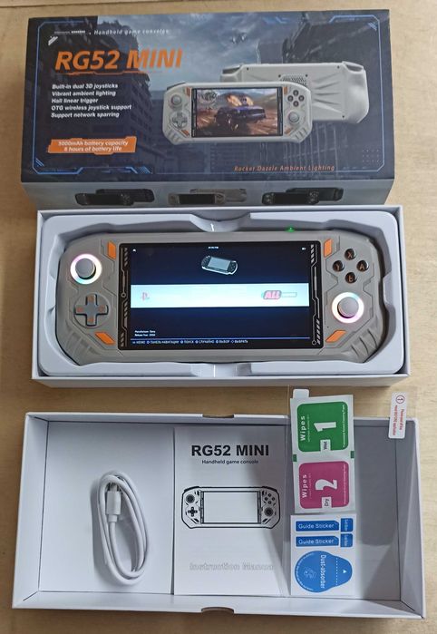 Портативная игровая консоль RG52 mini 128Gb EmuElec 4.7  (Rockchip RK3562, Quad Core, 2.0 ГГц  Графика: Mali-G52 MC2 850 МГц, 2 Gb оперативки)