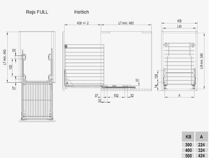 kosz wysuwny cargo Multi 300 biały Rejs