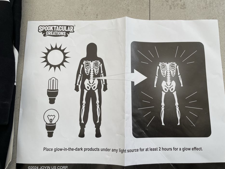 Kostium przebranie roz.XXL Kosciotrup swiecacy halloween
