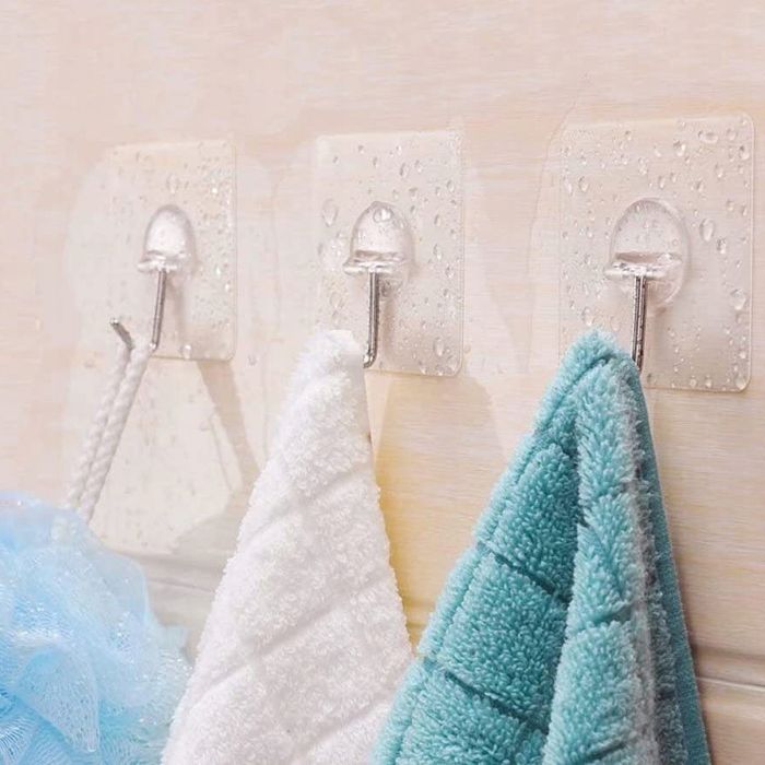 Zestaw samoprzylepnych wieszaków hak przezroczysty haczyk 12szt