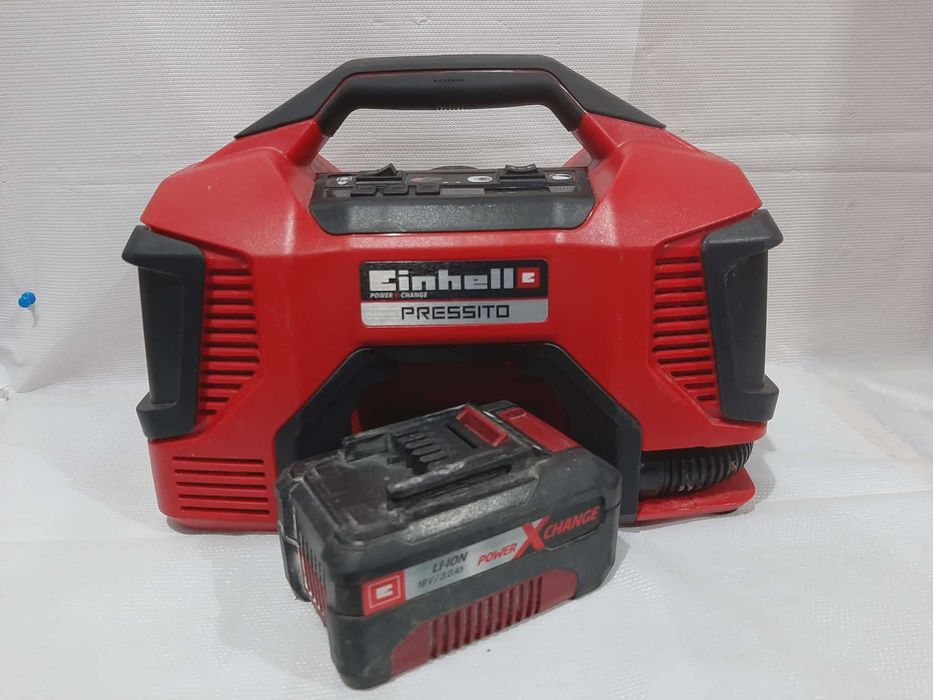 Kompresor bezolejowy Einhell Pressito + Aku 18V / 3.0 Ah