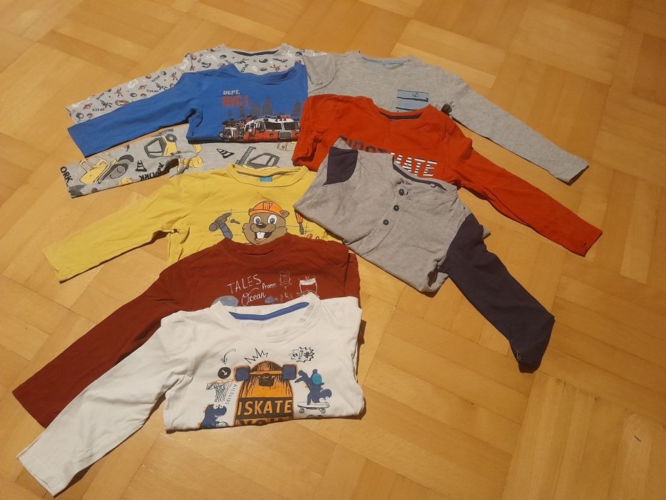9 x koszulka z długim rękawem r. 110-116