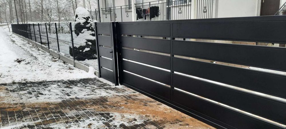 Zestaw ogrodzenia panelowego 153cm, panel ogrodzeniowy, podmurówka,