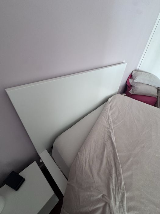 Cama Ikea Malm Branca com colchão Ikea como nova