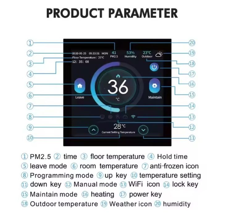 Termostat pokojowy WiFi smart DOM Alexa