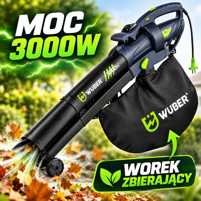 Dmuchawa Odkurzacz do Liści WUBER 3000W Rozdrabniacz Elektryczna NÓWKA