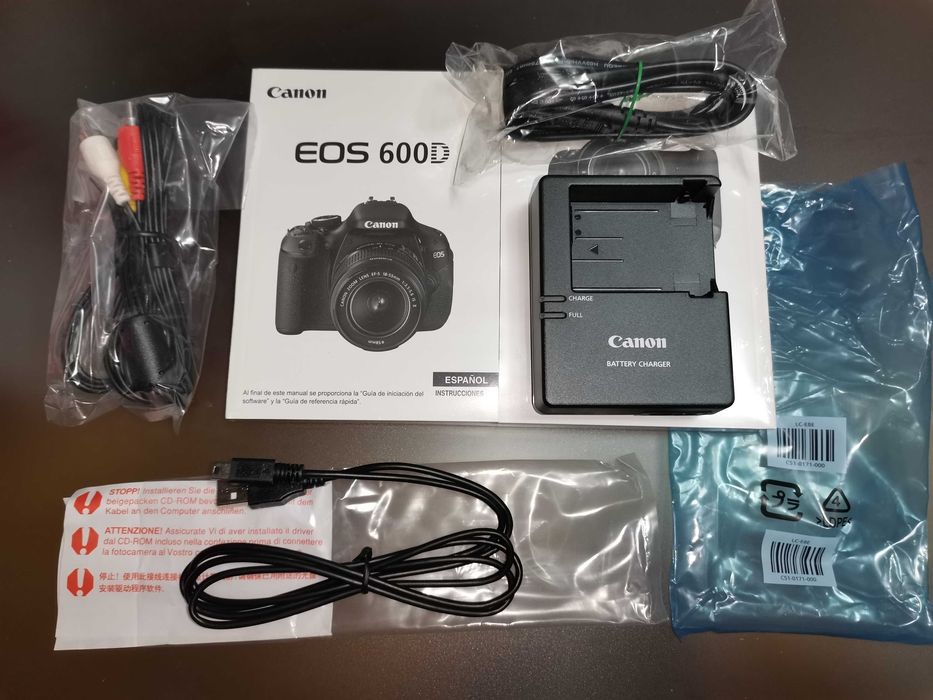 Canon - Carregador bateria + Cabo som e imagem + Cabo dados - Original