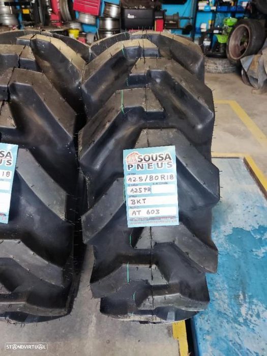 2 pneus novos 12.5/80r18 bkt rectroescavadora - oferta dos portes
