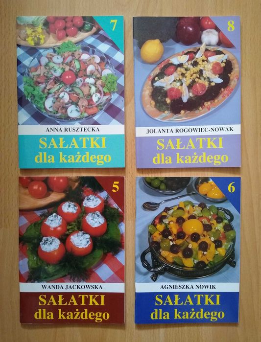Przepisy zdrowe dietetyczne sałatki 4 szt.za 8zl, książki kucharskie
