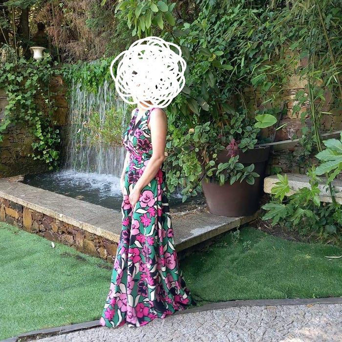 Vestido comprido de trespasse | Morgan