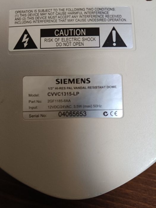 Kamera kopułowa Siemens.