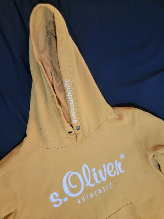 Тепле худі s.Oliver гірчичне з капюшоном та начісом оверсайз XL XXL L