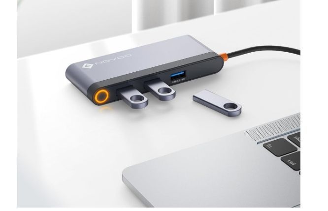 NOVOO USB C HUB podwójny adapter  6W1 HDMI 4K KONCENTRATOR 980