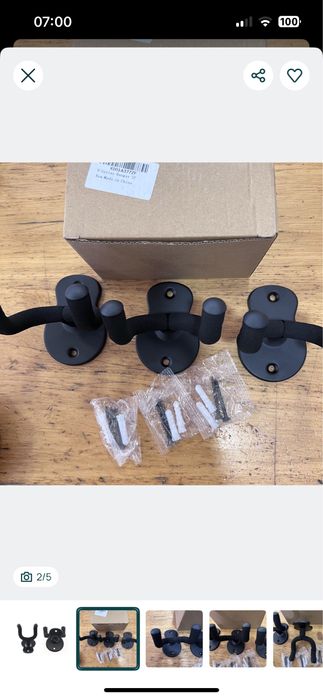 Pack 3 Suporte Gancho Cabide Guitarra - NOVO